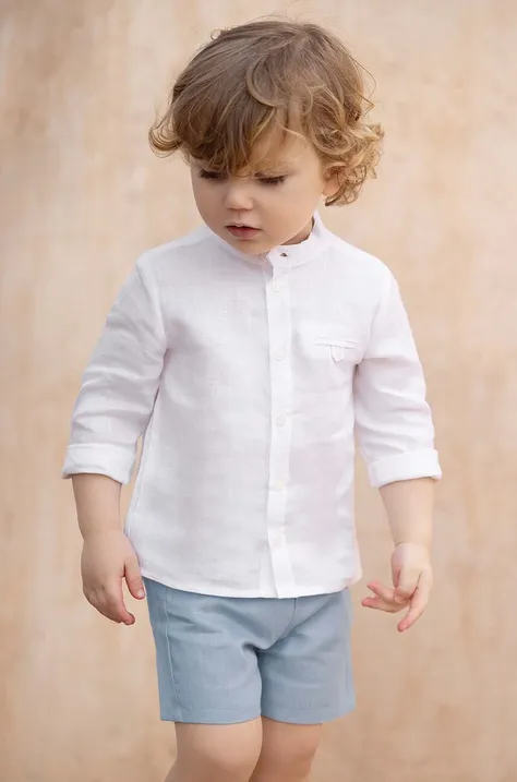 Detská ľanová košeľa Tartine et Chocolat biela farba