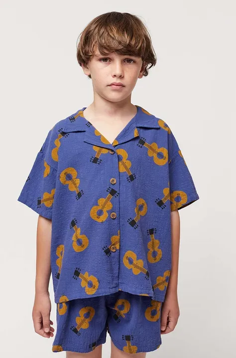 Детская хлопковая рубашка Bobo Choses цвет синий