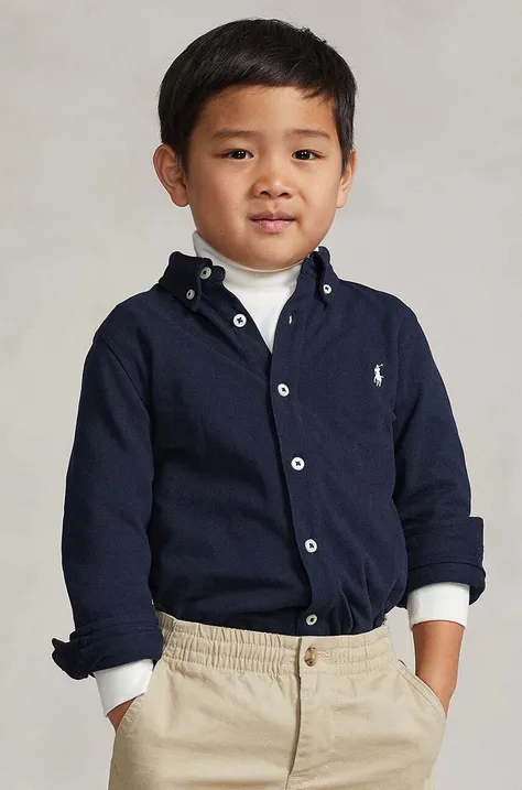 Дитяча бавовняна сорочка Polo Ralph Lauren колір синій 322914506001