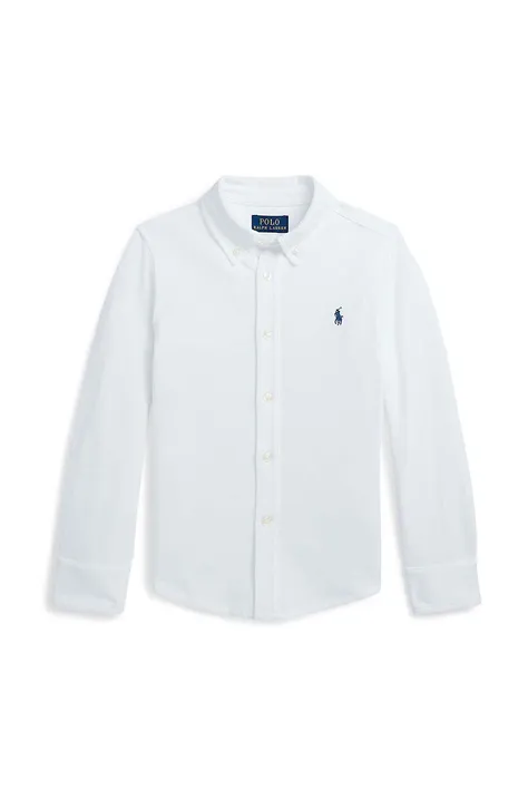 Polo Ralph Lauren camasa de bumbac pentru copii culoarea alb, 322914506002