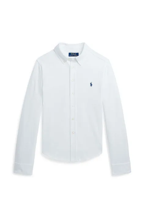 Детская хлопковая рубашка Polo Ralph Lauren цвет белый 323914506002
