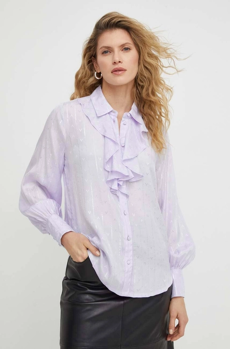 Bruuns Bazaar camicia donna colore violetto