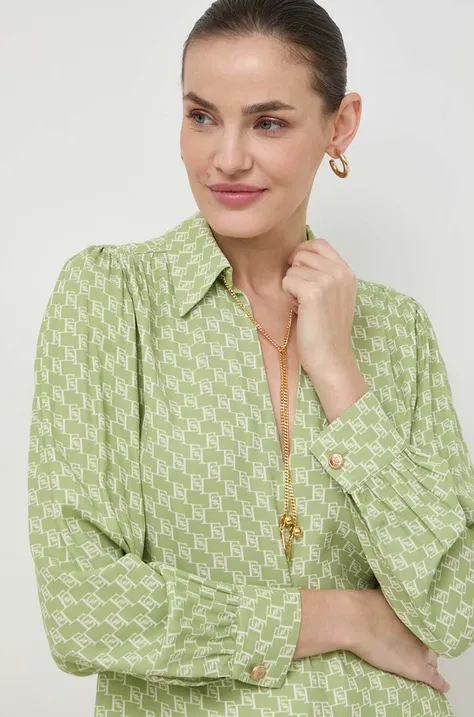 Elisabetta Franchi bluzka damska kolor zielony wzorzysta