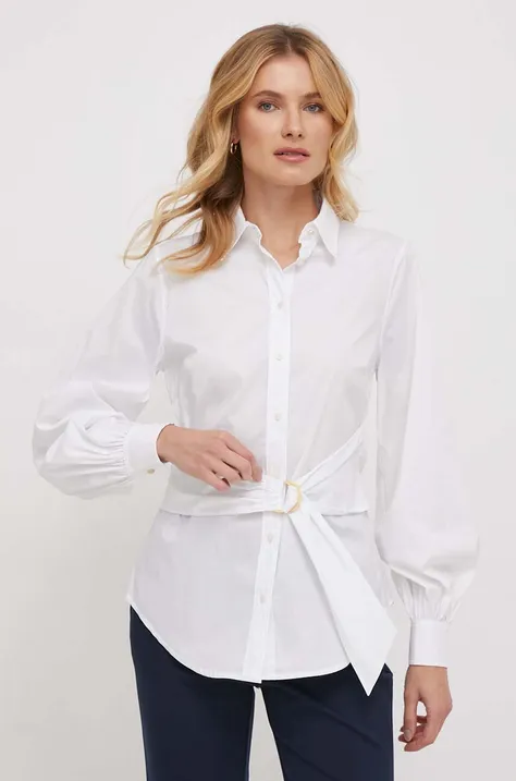 Сорочка Lauren Ralph Lauren жіноча колір білий regular класичний комір