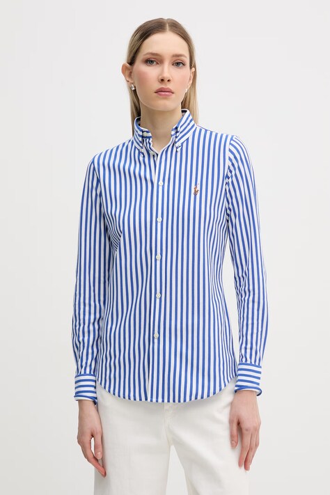 Polo Ralph Lauren pamut ing galléros, fehér, slim, 211910131