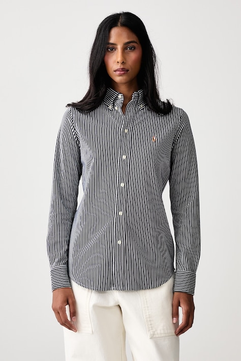 Polo Ralph Lauren Cămașă din bumbac pentru femei bleumarin cu dungi 211910131