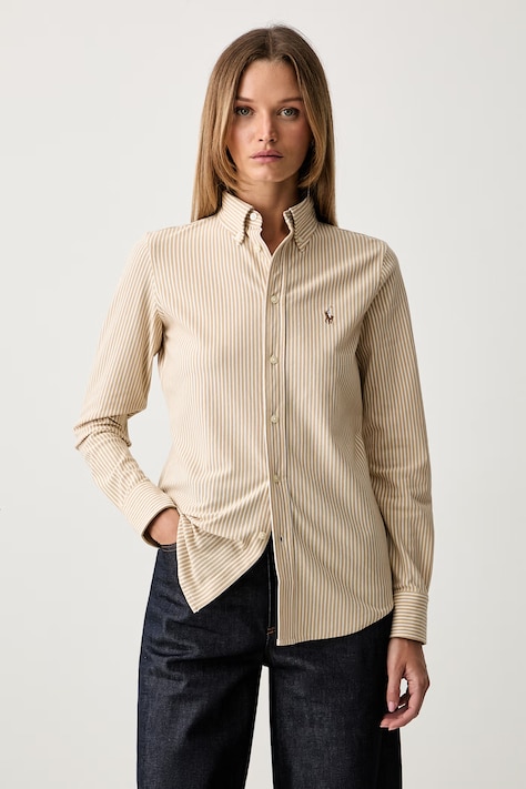 Polo Ralph Lauren košeľa dámska bavlnená béžová 211910131