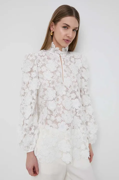 Блузка Luisa Spagnoli жіноча колір білий однотонна
