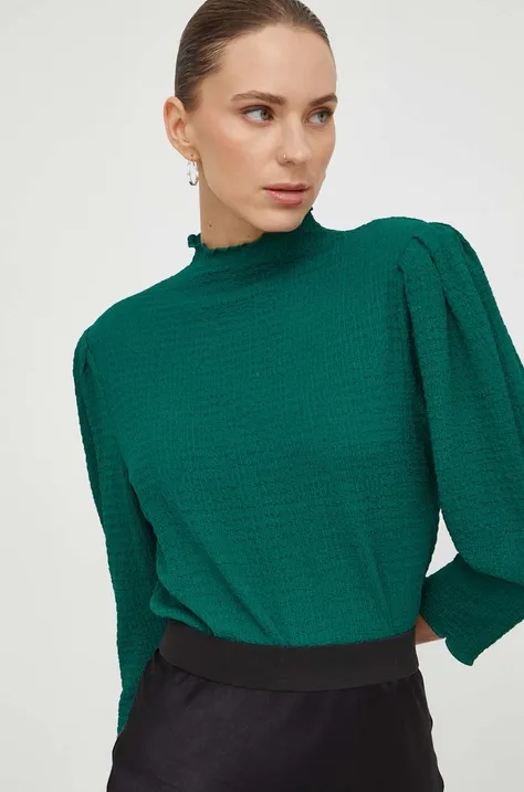 Блузка 2NDDAY жіноча колір зелений однотонна
