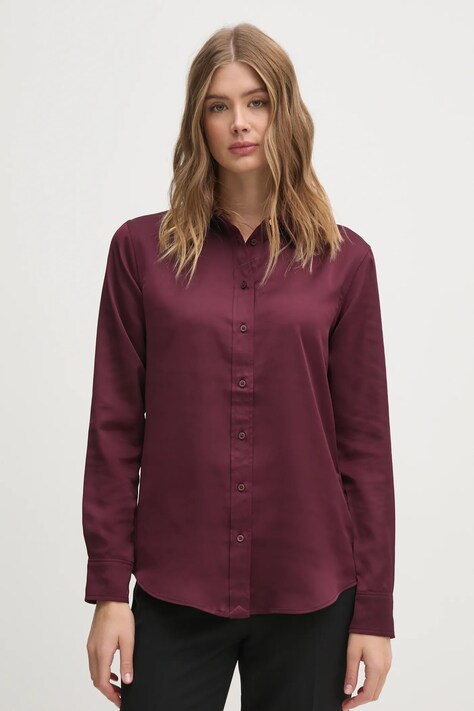 Lauren Ralph Lauren cămașă culoarea bordo, cu guler clasic, regular, 200918715