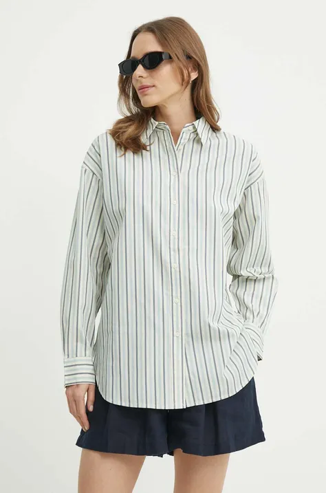 Pamučna košulja Lauren Ralph Lauren za žene, relaxed, s klasičnim ovratnikom, 200933082