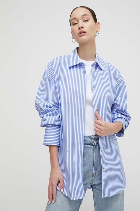 MSGM cămașă din bumbac femei, cu guler clasic, relaxed 3641MDE18X.247104