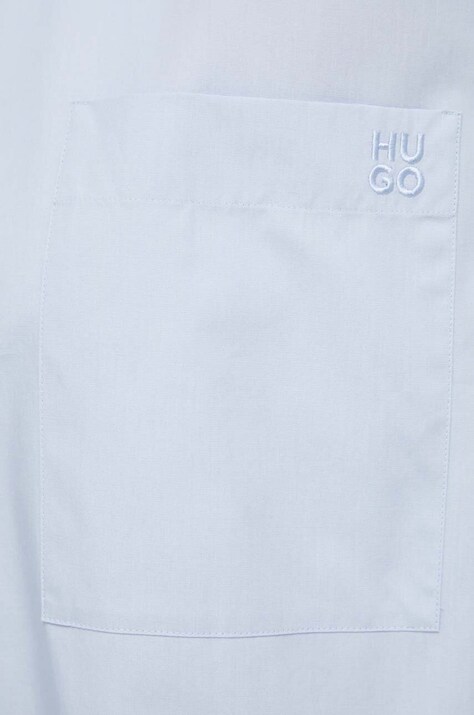 Бавовняна сорочка HUGO The Oversize Shirt — SS24-KDD0AG, блакитний — фото 5