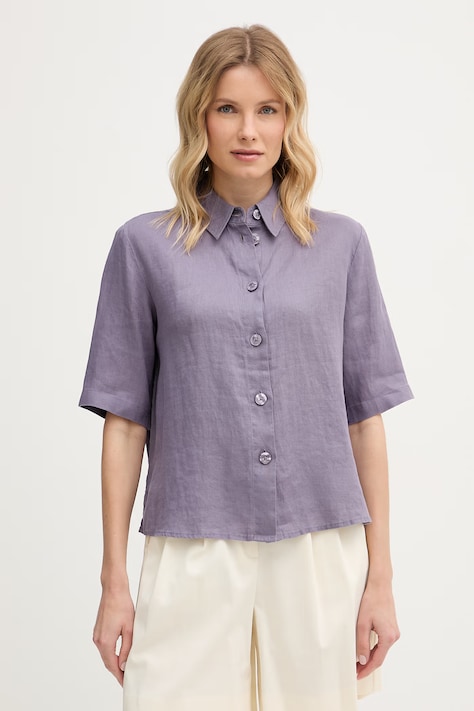 United Colors of Benetton női vászon ing lila sima 5BML5QB75