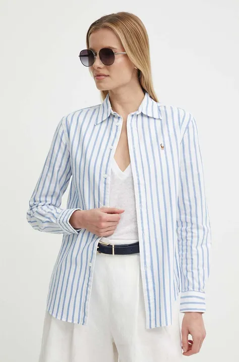 Bavlnená košeľa Polo Ralph Lauren dámska, voľný strih, s klasickým golierom, 211936579