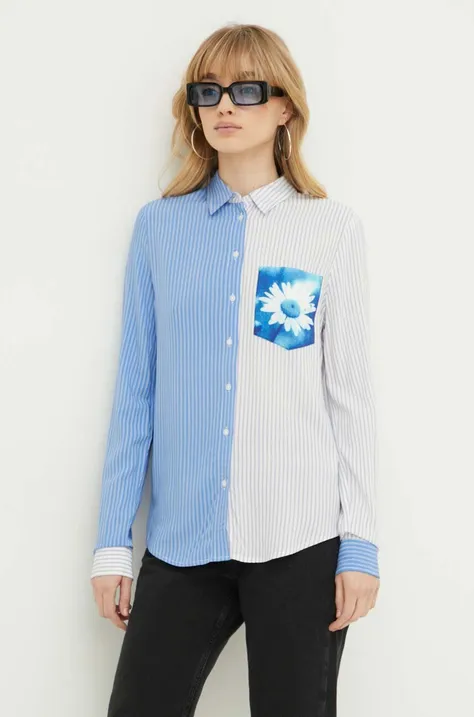 Košulja Desigual FLOWER POCKET za žene, regular, s klasičnim ovratnikom, 24SWCW06