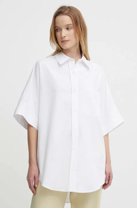 Košulja Calvin Klein za žene, boja: bijela, relaxed, s klasičnim ovratnikom, K20K206596