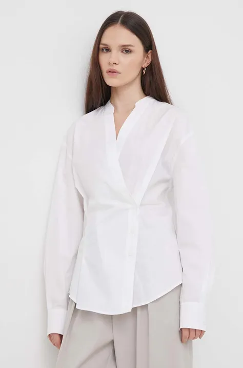 Calvin Klein cămașă din bumbac femei, culoarea alb, regular K20K206599
