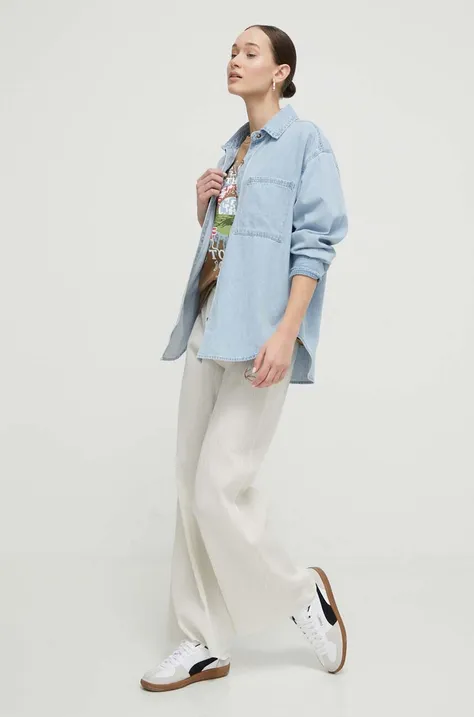 Jeans srajca Abercrombie & Fitch ženska