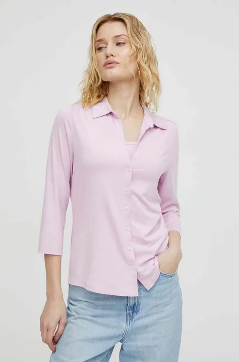 Рубашка Marc O'Polo женская цвет розовый regular классический воротник