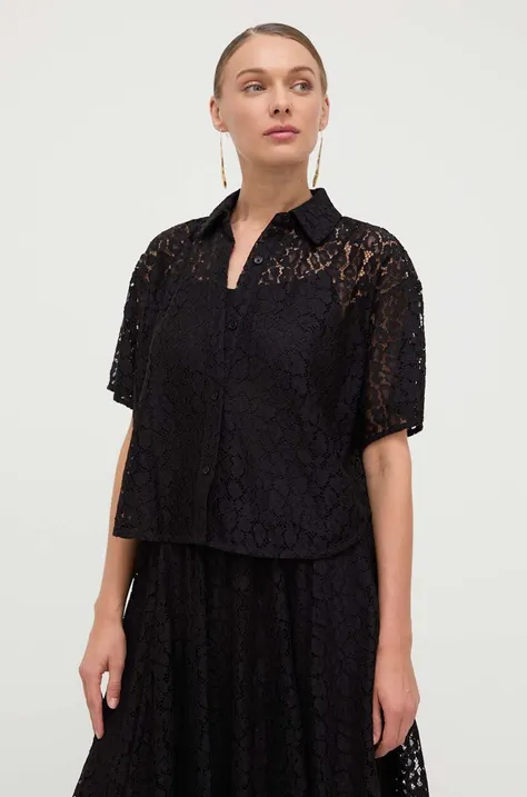 Рубашка MICHAEL Michael Kors женская цвет чёрный relaxed классический воротник