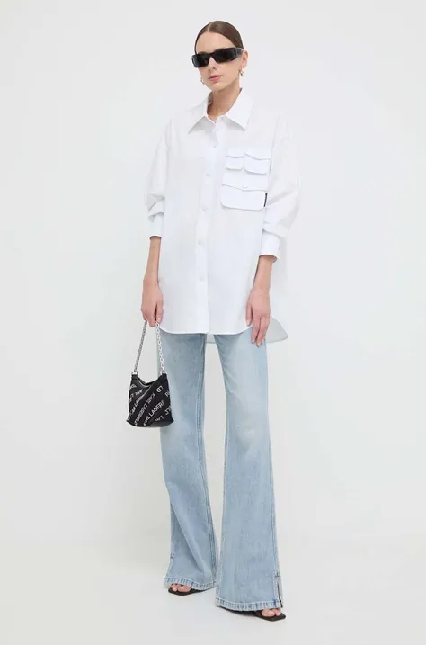 Βαμβακερό πουκάμισο Miss Sixty χρώμα: άσπρο