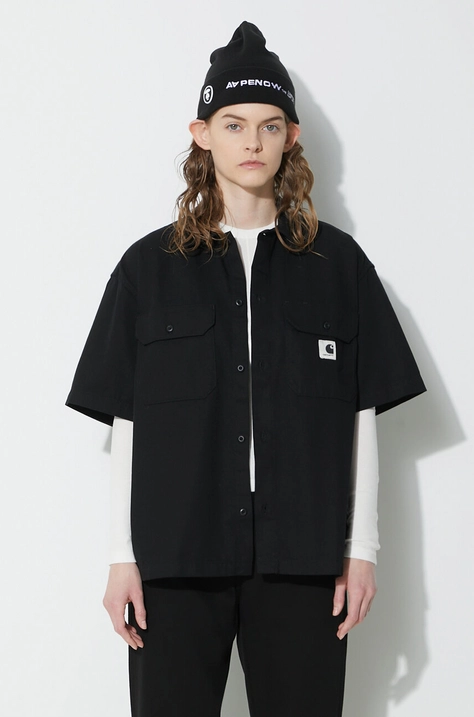 Carhartt WIP shirt S/S Craft Shirt women's black color I033275.8902