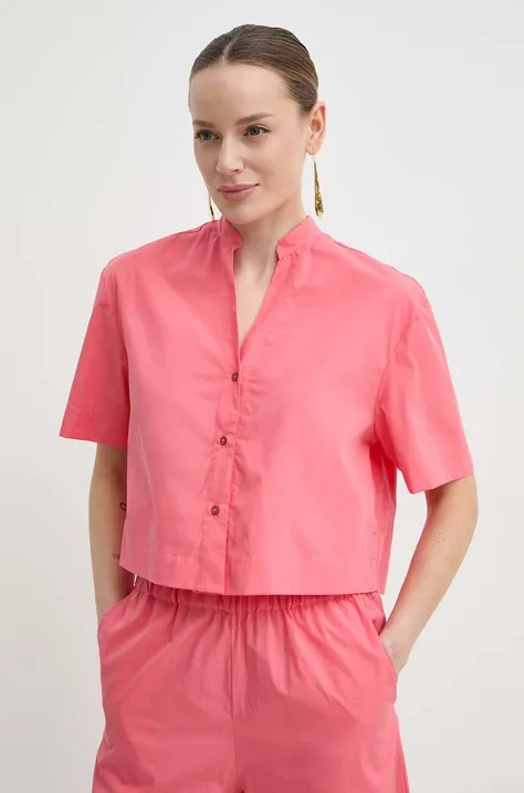 Хлопковая рубашка MAX&Co. женская цвет оранжевый relaxed 2416111074200