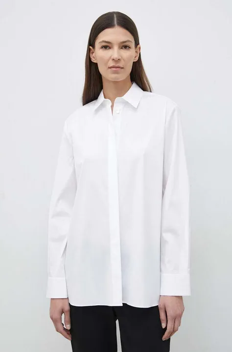Theory koszula damska kolor biały regular z kołnierzykiem klasycznym