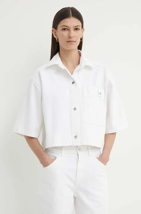 Džínová bunda AERON CATANIA dámská, bílá barva, přechodná, oversize, AW24SSSH159451