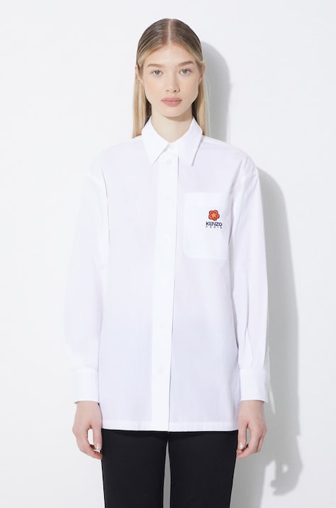 Kenzo cotton shirt Boke Flower Oversize Shirt women's white color FD52CH0919LH.01