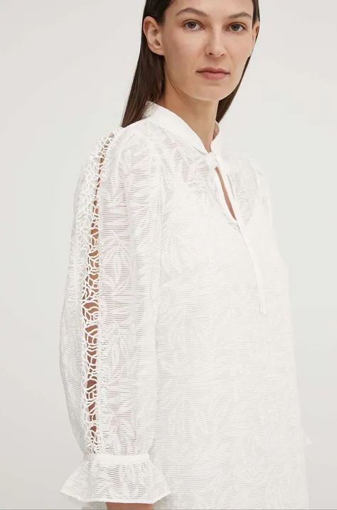 Bruuns Bazaar bluzka MacluraBBImiras blouse damska kolor biały gładka BBW3995