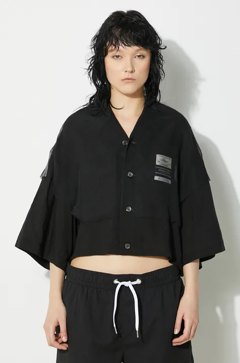 Košeľa Undercover Shirt dámska, čierna farba, voľný strih, UC1D1406.2