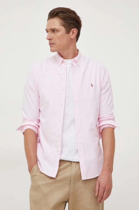 Bavlnená košeľa Polo Ralph Lauren pánska, slim, s golierom button-down, 710928924