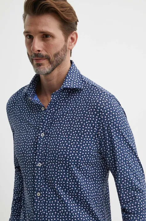 Риза Paul&Shark мъжка в тъмносиньо със стандартна кройка с класическа яка 24413201CF