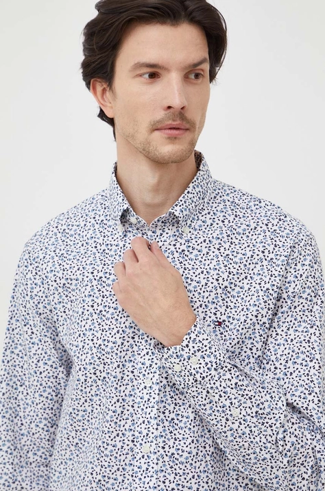 Хлопковая рубашка Tommy Hilfiger мужская regular воротник button-down