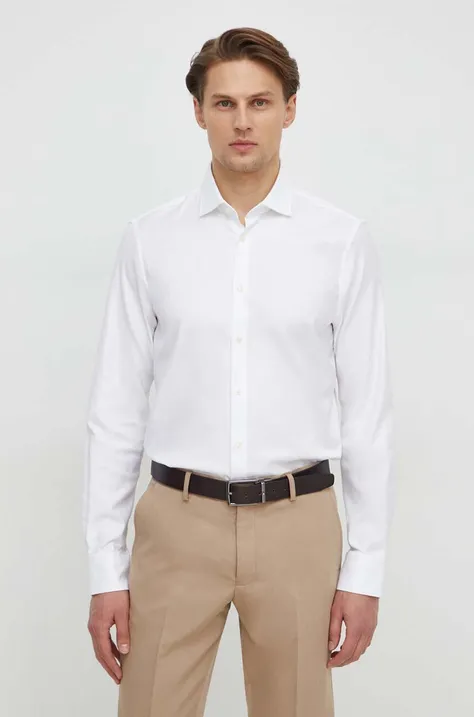 Košulja Tommy Hilfiger za muškarce, boja: bijela, slim, s klasičnim ovratnikom