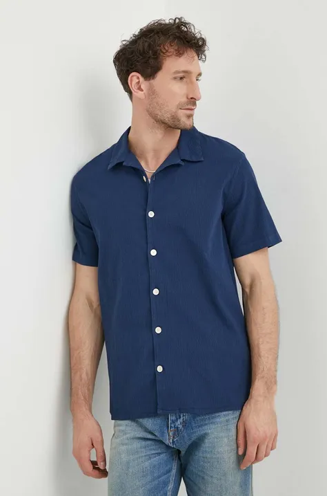 Риза PS Paul Smith мъжка в синьо със стандартна кройка