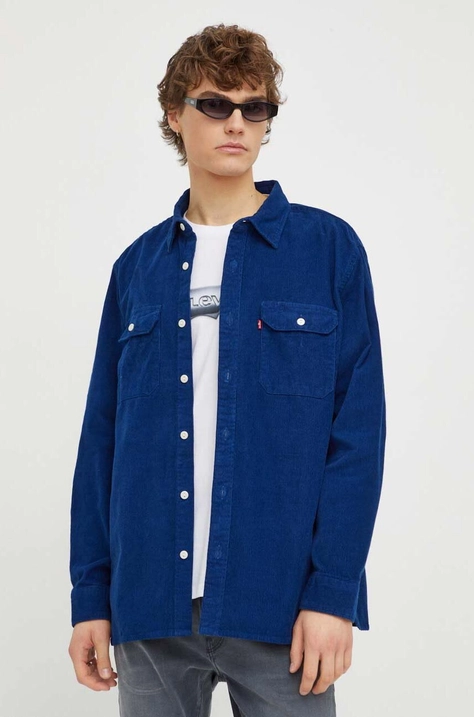 Levi's camicia in cotone uomo colore blu navy