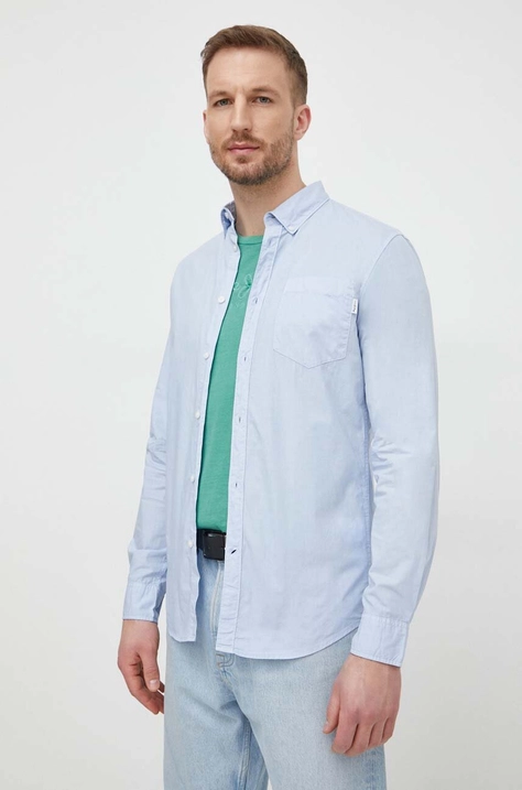 Хлопковая рубашка Pepe Jeans Prince мужская regular воротник button-down