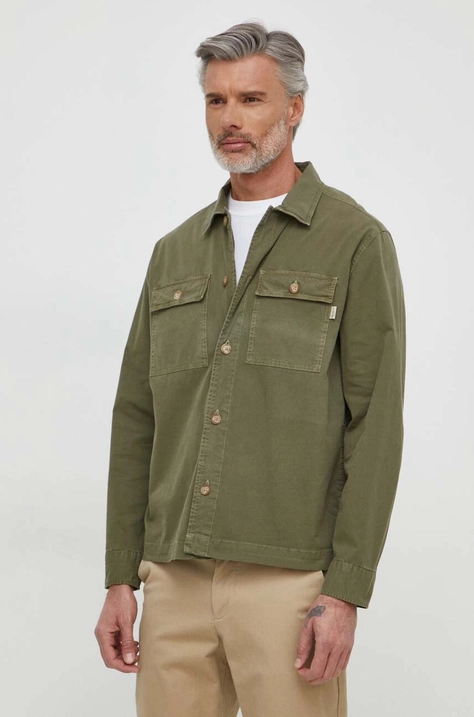 Pepe Jeans camasa barbati, culoarea verde, regular