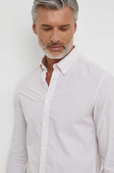 Pepe Jeans koszula bawełniana POLLY męska kolor biały regular z kołnierzykiem button-down PM308284