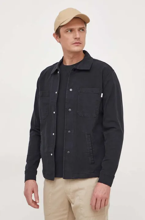 Pepe Jeans kurtka koszulowa kolor czarny przejściowa