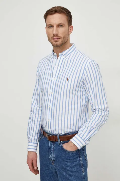 Хлопковая рубашка Polo Ralph Lauren мужская slim воротник button-down