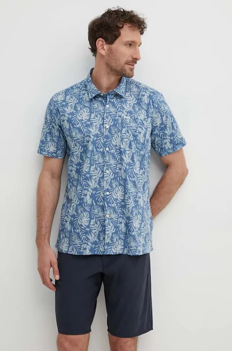 Памучна риза Barbour Shirt Dept - Summer мъжка в синьо със стандартна кройка с класическа яка MSH5425