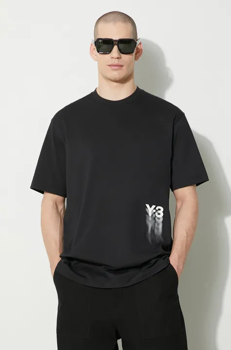 Y-3 t-shirt bawełniany Graphic Short Sleeve męski kolor czarny z nadrukiem IZ3124