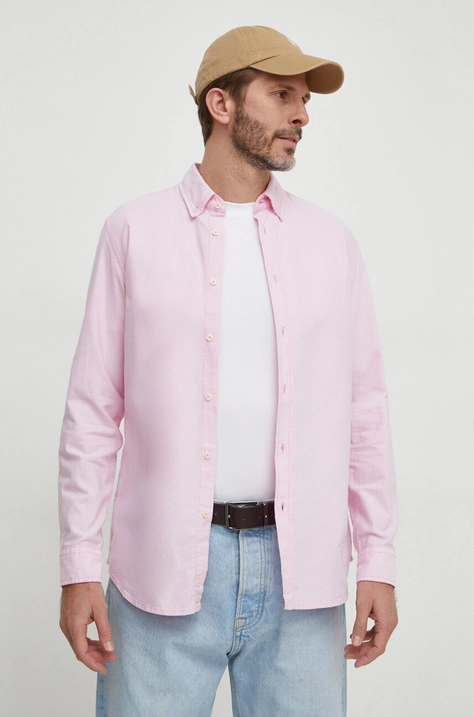 United Colors of Benetton camicia in cotone uomo colore rosa