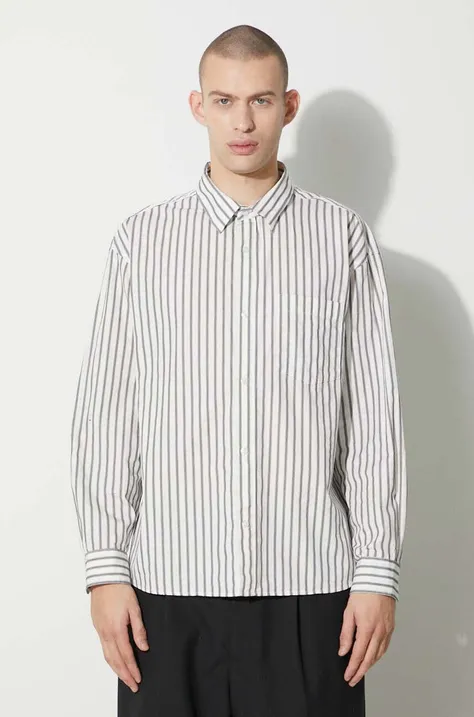 Bavlnená košeľa Carhartt WIP Longsleeve Ligety Shirt pánska, béžová farba, voľný strih, s klasickým golierom, I032901.1XVXX