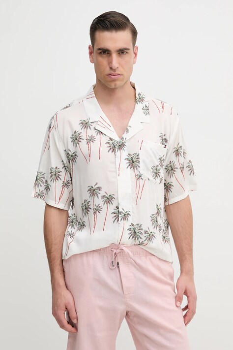 Tommy Hilfiger koszula męska kolor beżowy relaxed UM0UM03227