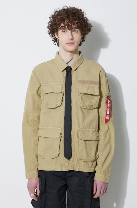 Bunda Alpha Industries Ripstop Cargo pánská, zelená barva, přechodná, 136123